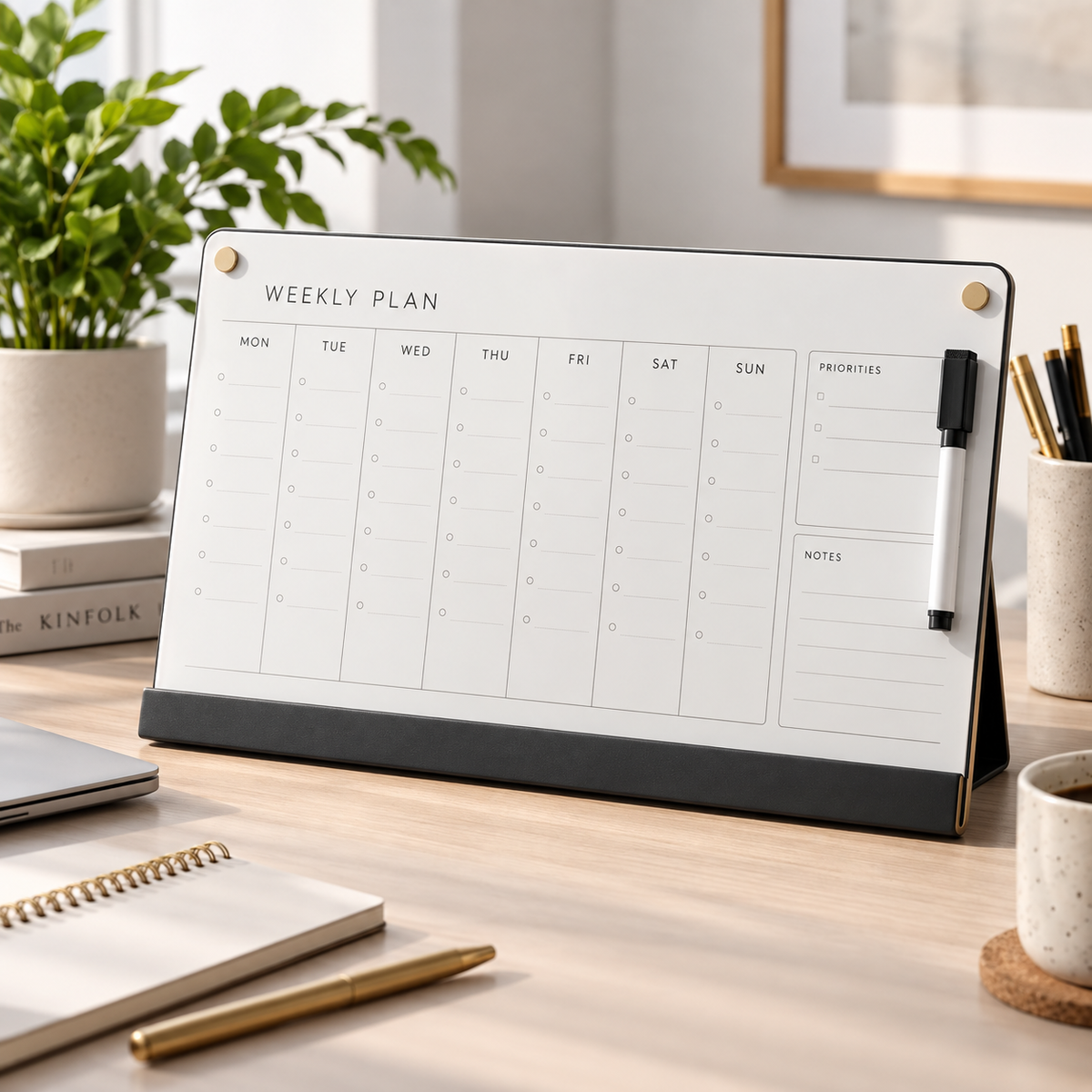 Glowverixa™ FocusBoard Desktop Weekly Planner