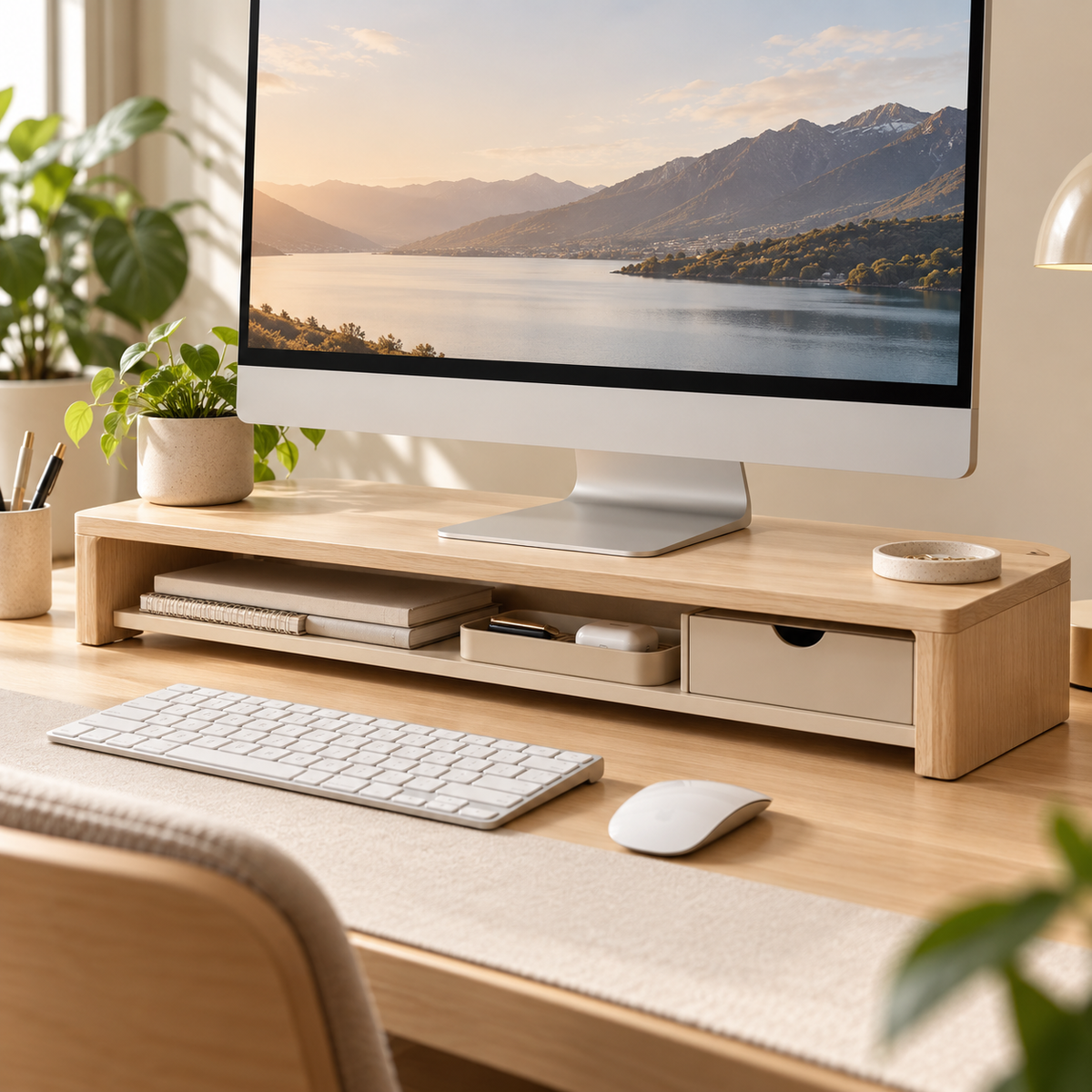 Glowverixa™ ScreenLift Monitor Riser with Storage